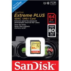 Карта пам'яті SanDisk 64 ГБ SDXC C10 UHS-I R80МБ/с Extreme Plus