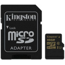 Карта пам'яті Kingston microSDHC 16GB UHS Class 10 R90/W45MB/s + адаптер SD