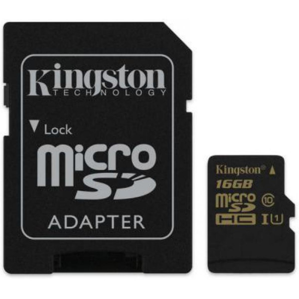 Карта пам'яті Kingston microSDHC 16GB UHS Class 10 R90/W45MB/s + адаптер SD