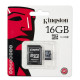 Карта пам'яті Kingston microSDHC 16GB Class 4+ SD адаптер