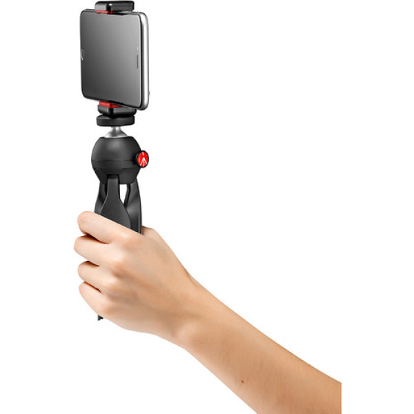 Manfrotto Міні-штатив, чорний, з універсальним затиском для смартфона