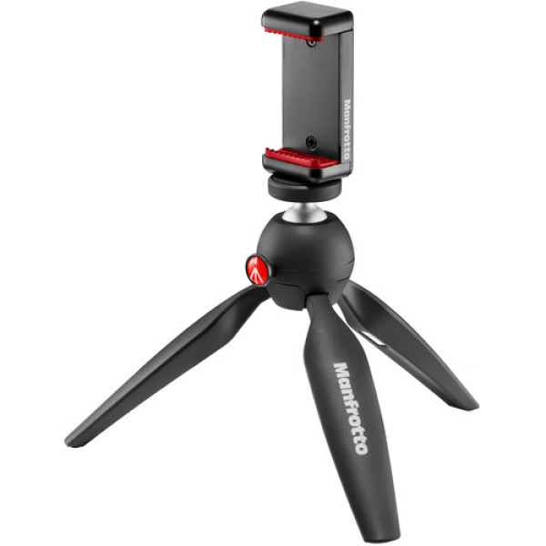 Manfrotto Міні-штатив, чорний, з універсальним затиском для смартфона