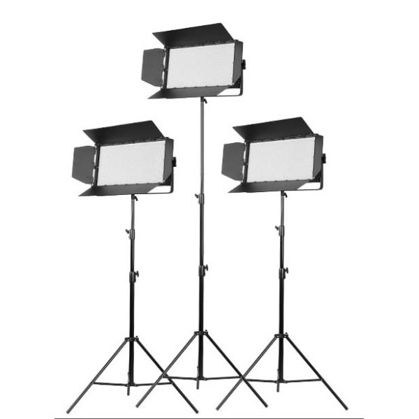 Набір LED світла Tolifo (set of 3)GK-J-3200HS ultra high power 3200 led panel light kit with Dimmer Switch for All Photo Video & Film Production Lighting Kit