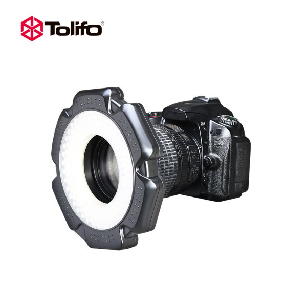 LED панель Tolifo Phantom 160 bright LEDs bi color 3200K-5600K macro ring light on camera LED light panel for Nikon Cannon camcorder