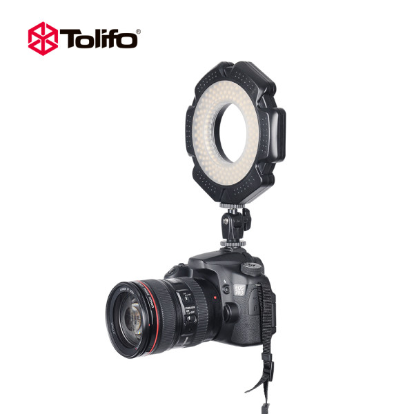 LED панель Tolifo Phantom 160 bright LEDs bi color 3200K-5600K macro ring light on camera LED light panel for Nikon Cannon camcorder