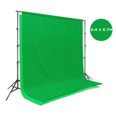 Зеленый фон 2,4х2,7м хромакей для видео