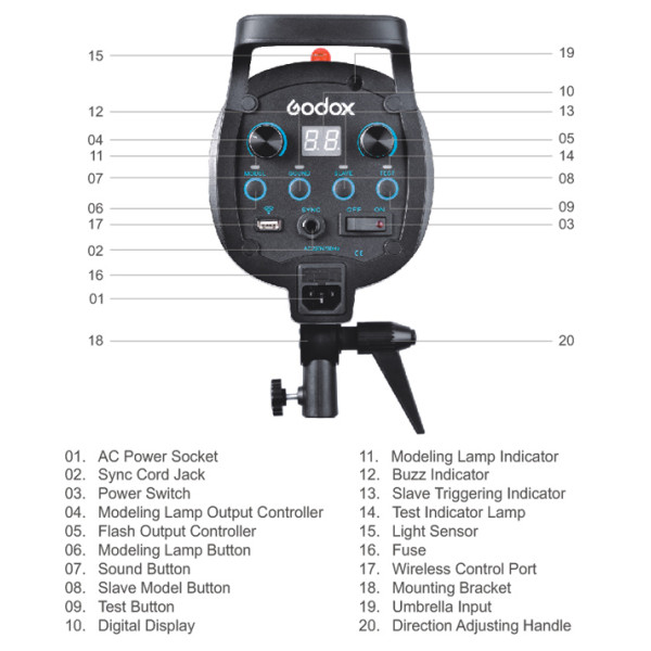 Студійний спалах Godox QS-400