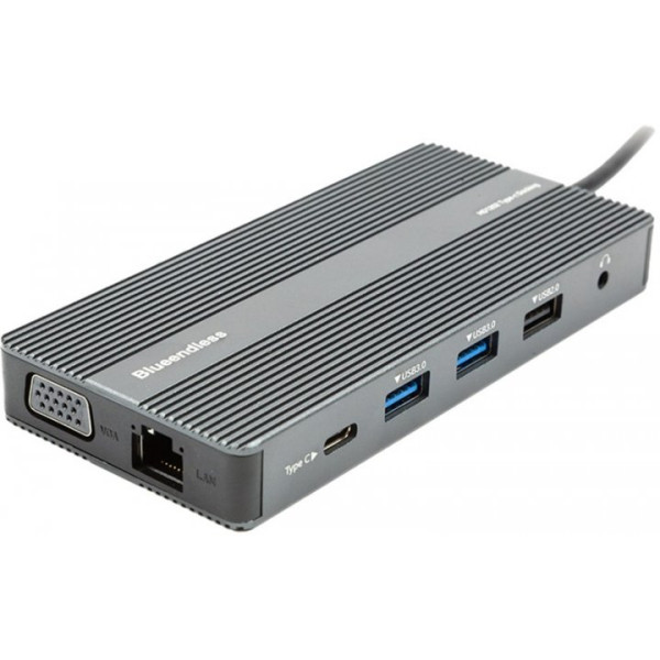 USB-хаб Blueendless USB Type-C - 2x HDMI, VGA, LAN, 3x USB Type-A, SD, TF, USB Type-C PD100W, Aux (CA913886)