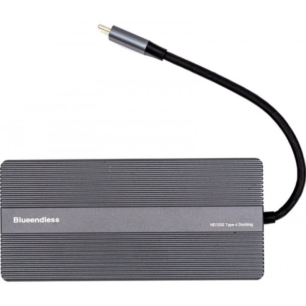 USB-хаб Blueendless USB Type-C - 2x HDMI, VGA, LAN, 3x USB Type-A, SD, TF, USB Type-C PD100W, Aux (CA913886)