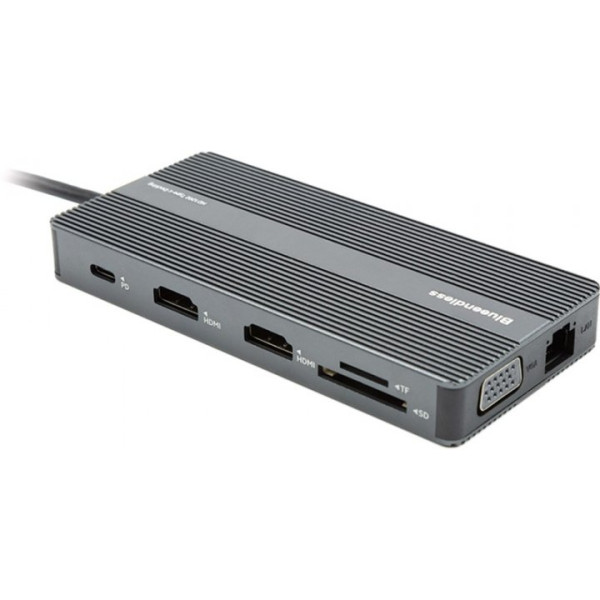 USB-хаб Blueendless USB Type-C - 2x HDMI, VGA, LAN, 3x USB Type-A, SD, TF, USB Type-C PD100W, Aux (CA913886)