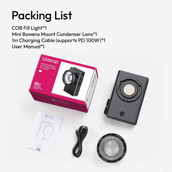 Відеосвітло Ulanzi C01 100W COB Portable Fill Light with Condenser Lens