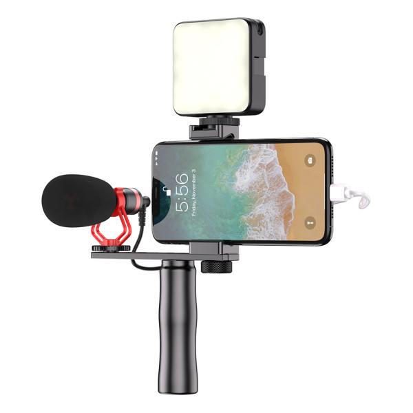 Гаджет для видеоблога Apexel Портативная ручка для записи видео с подсветкой и микрофоном
