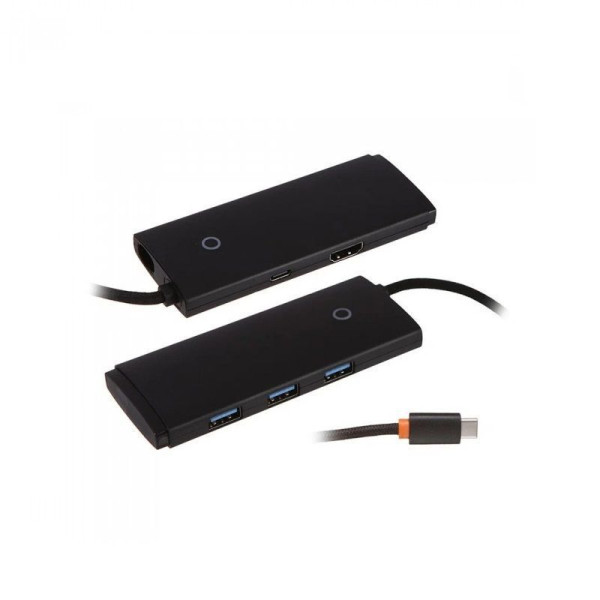 USB-хаб Baseus Lite Series 5-портовий Type-C HUB док-станція (Type-C до HDMI + USB 3.0×3 + PD) чорний