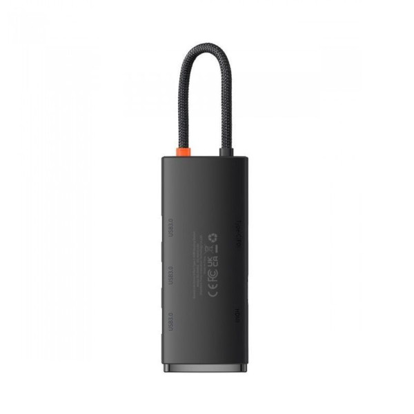 USB-хаб Baseus Lite Series 5-портовий Type-C HUB док-станція (Type-C до HDMI + USB 3.0×3 + PD) чорний