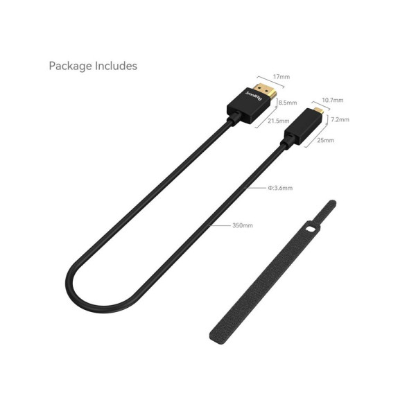 HDMI кабель SmallRig Ultra Slim 4K HDMI Data Cable (D to A) (35cm) 3042B