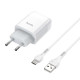 Сетевое зарядное устройство с кабелем HOCO C73A Glorious dual port charger set (Type-C) 12W White
