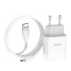 Сетевое зарядное устройство с кабелем HOCO C73A Glorious dual port charger set (Type-C) 12W White