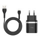 Сетевое зарядное устройство с кабелем HOCO C12Q Smart QC3.0 charger set (Micro) 18W Black