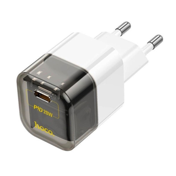 Сетевое зарядное устройство HOCO C125A Transparent tribute single-port PD20W charger Transparent Black
