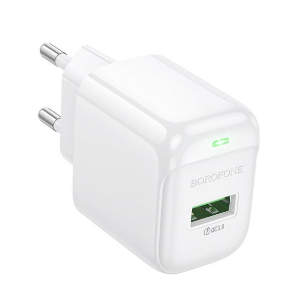 Сетевое зарядное устройство BOROFONE BAS42A Potential single-port QC3.0 charger (EU) White