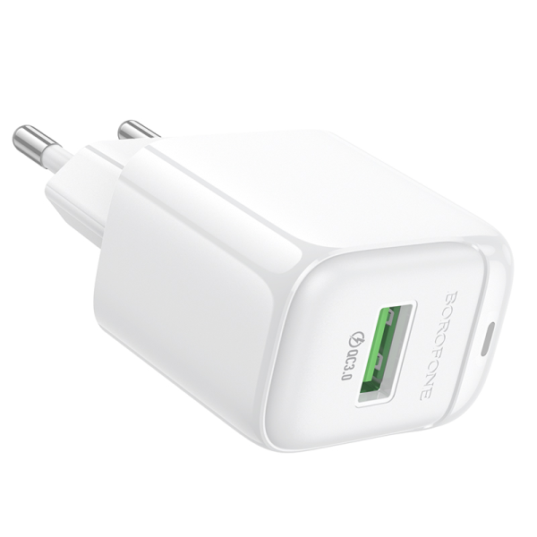 Сетевое зарядное устройство BOROFONE BAS42A Potential single-port QC3.0 charger (EU) White