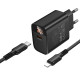Сетевое зарядное устройство с кабелем BOROFONE BA97A Ilustre single-port PD30W charger with digital display set (C to iP) (EU) Black