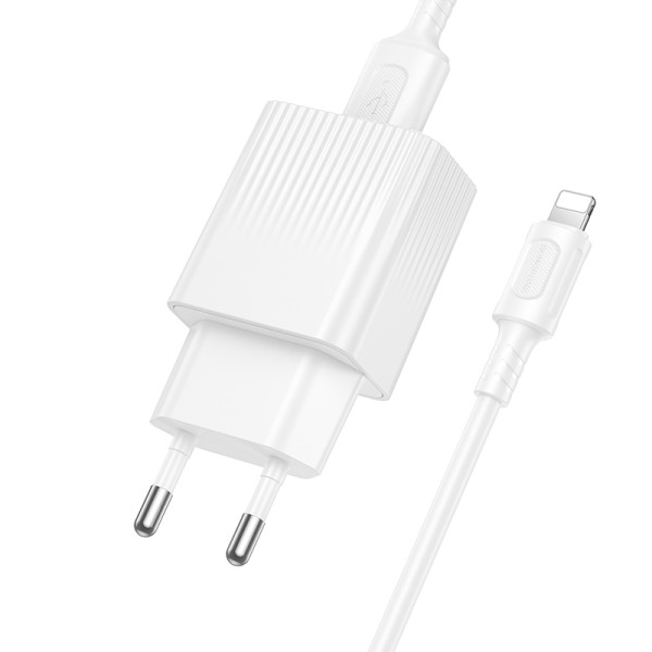 Сетевое зарядное устройство с кабелем BOROFONE BAS71A Source single-port charger set(iP) White