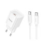 Сетевое зарядное устройство с кабелем HOCO C146A Charm single port PD20W charger set (C to C) (EU) White