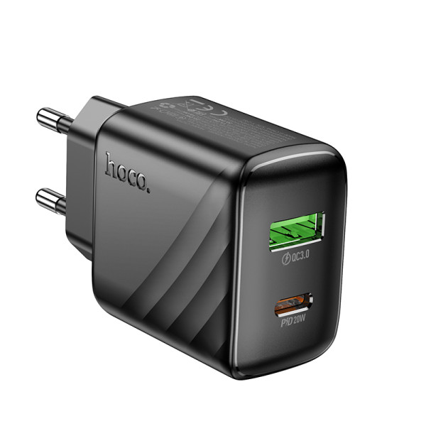 Сетевое зарядное устройство HOCO CS25A Rico PD20W+QC3.0 charger Black