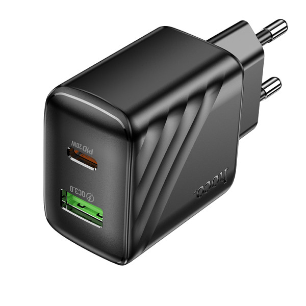 Сетевое зарядное устройство HOCO CS25A Rico PD20W+QC3.0 charger Black