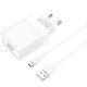 Сетевое зарядное устройство с кабелем BOROFONE BA47A Mighty speed single port QC3.0 3A + Micro-USB cable 18W White