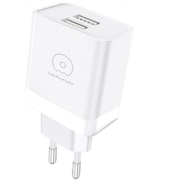 Мережевий зарядний пристрій WUW-C222 2.4A Charger 2 USB A white