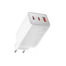 Сетевое зарядное устройство WUW-C215 65W Charger 2 USB C + USB A white orange