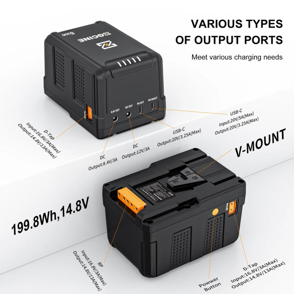 Акумулятор ZGCINE S200 (200Wh) V-Mount Battery USB-C PD in/out Fast Charging (ZG-S200)