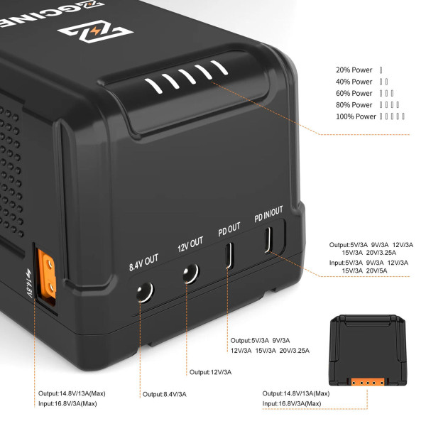 Акумулятор ZGCINE S200 (200Wh) V-Mount Battery USB-C PD in/out Fast Charging (ZG-S200)