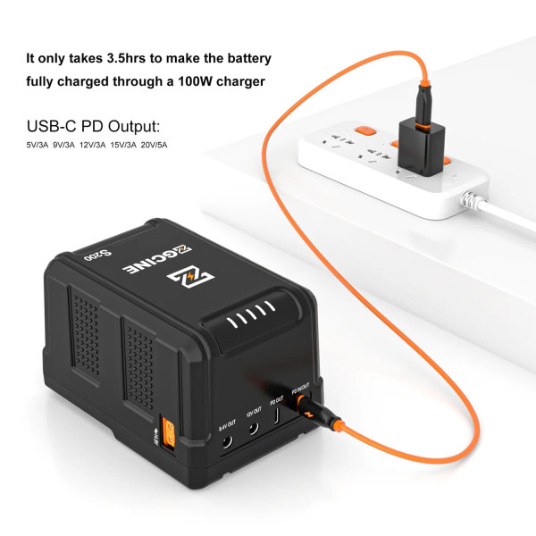 Акумулятор ZGCINE S200 (200Wh) V-Mount Battery USB-C PD in/out Fast Charging (ZG-S200)