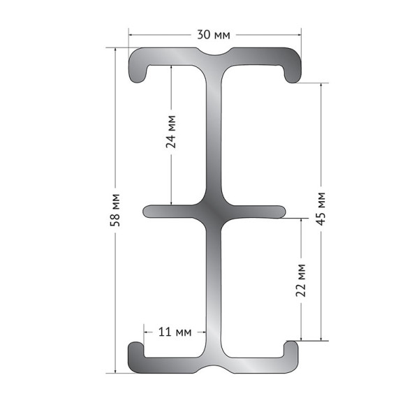 Рельса для подвесной системы Visico CT-2M-D double track
