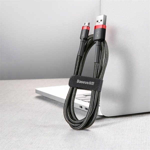 Кабель Baseus Cafule Cable USB для Micro USB 2,4 А, 1 м, червоний та чорний