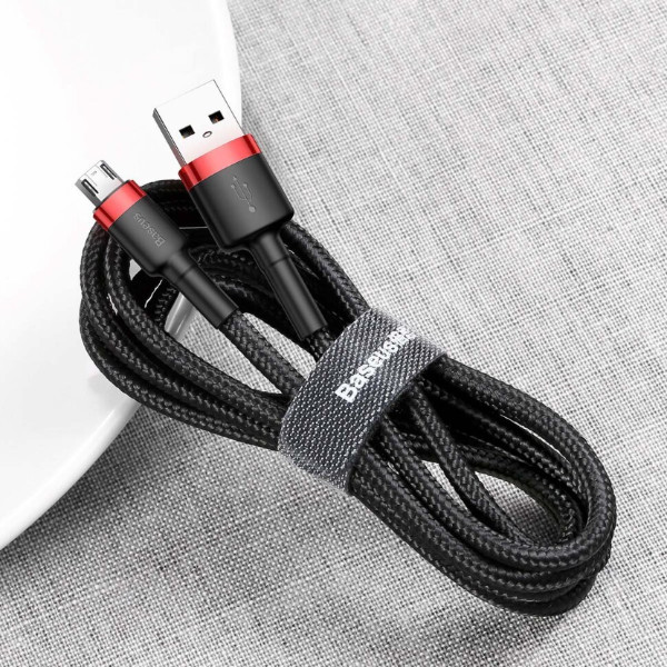 Кабель Baseus Cafule Cable USB для Micro USB 2,4 А, 1 м, червоний та чорний