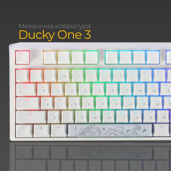 Механічна клавіатура Ducky One 3 TKL Cherry MX Brown RGB White UA