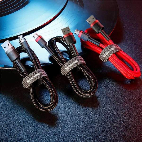 Кабель Baseus Cafule Cable USB для Micro USB 2,4 А, 1 м, червоний та чорний