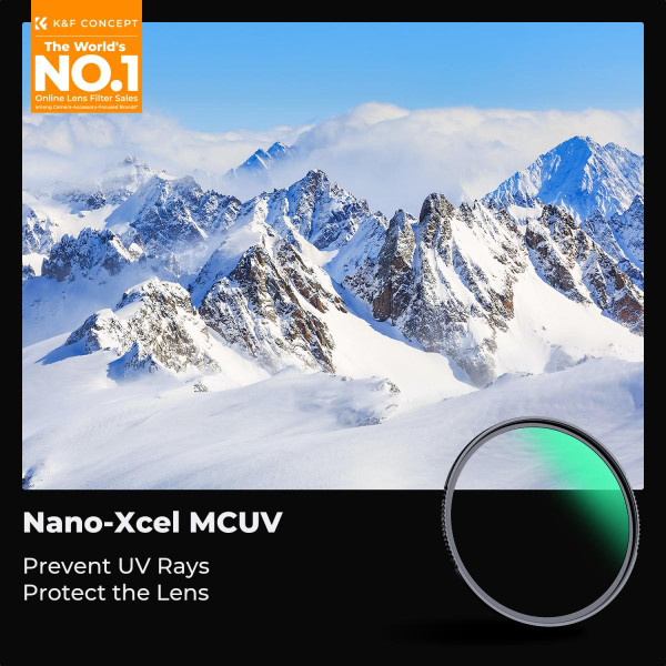 Защитный светофильтр K&F Concept MCUV 72 мм Nano-Xcel HD, Hydrophobic, Scratch Resistant (KF01.987)