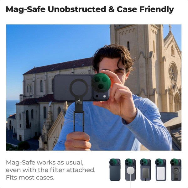 Поляризаційний CPL-фільтр K&F Concept FCA01 для iPhone 17 Pro/17 Pro Max із швидкознімним кріпленням та 28-шаровим покриттям (KF15.0056)