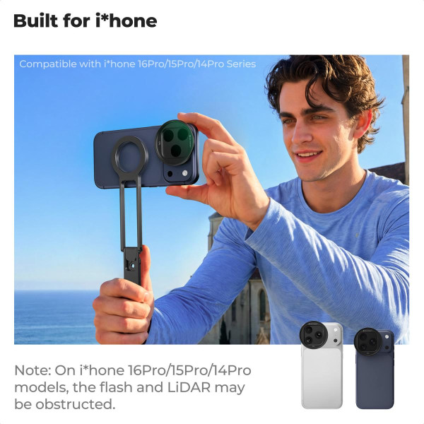 Поляризаційний CPL-фільтр K&F Concept FCA01 для iPhone 17 Pro/17 Pro Max із швидкознімним кріпленням та 28-шаровим покриттям (KF15.0056)