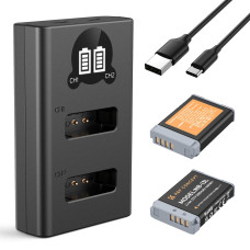 Набор K&F Concept NB-13L (2 аккумулятора + двухканальное зарядное устройство) — совместимо с Canon EOS G7 X Mark II, G7 X, G1 X Mark III, G5 X/G5 X Mark II, G9 X/G9 X Mark II, SX620 HS, SX720 HS (KF28.0043)