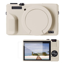 Силіконовий захисний чохол K&F Concept для Canon G7 X Mark III — із захисним склом для екрана, протиударний, бежевий (KF31.230) 