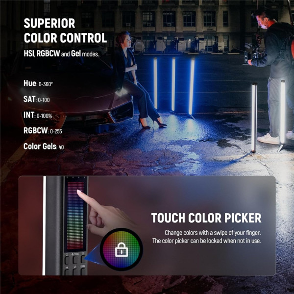Світлодіодний RGB LED жезл NEEWER TL60 RGB 60 см зі стійкою та сумкою