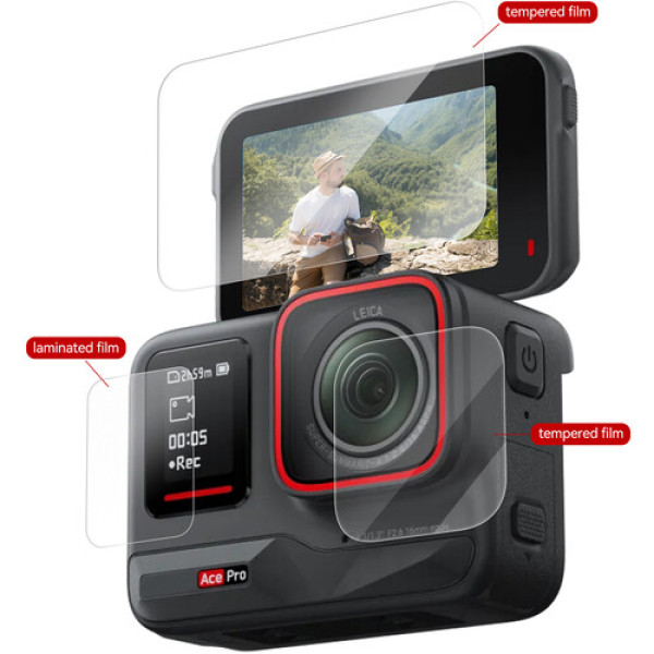 Скло захисне Insta360 Ace загартоване 2.5D 9H Telesin S6-FLM-03-TIS