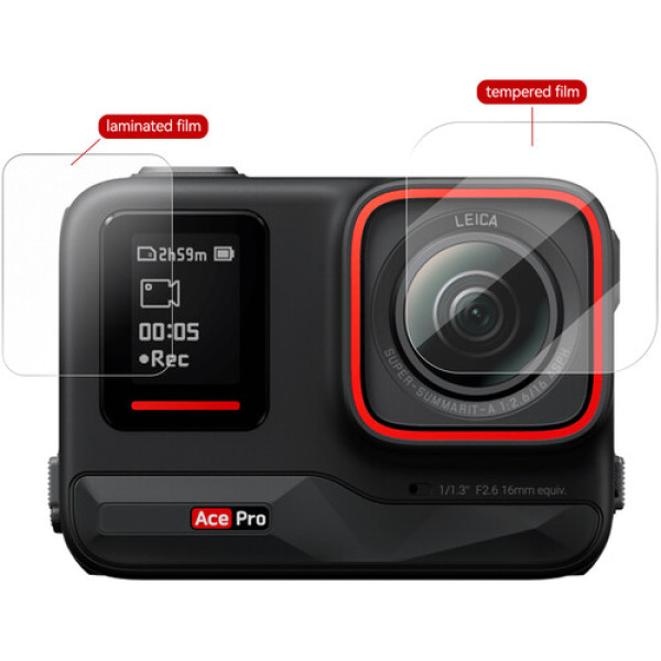 Скло захисне Insta360 Ace загартоване 2.5D 9H Telesin S6-FLM-03-TIS