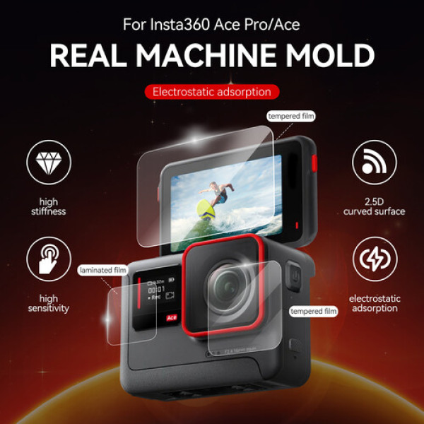 Скло захисне Insta360 Ace загартоване 2.5D 9H Telesin S6-FLM-03-TIS